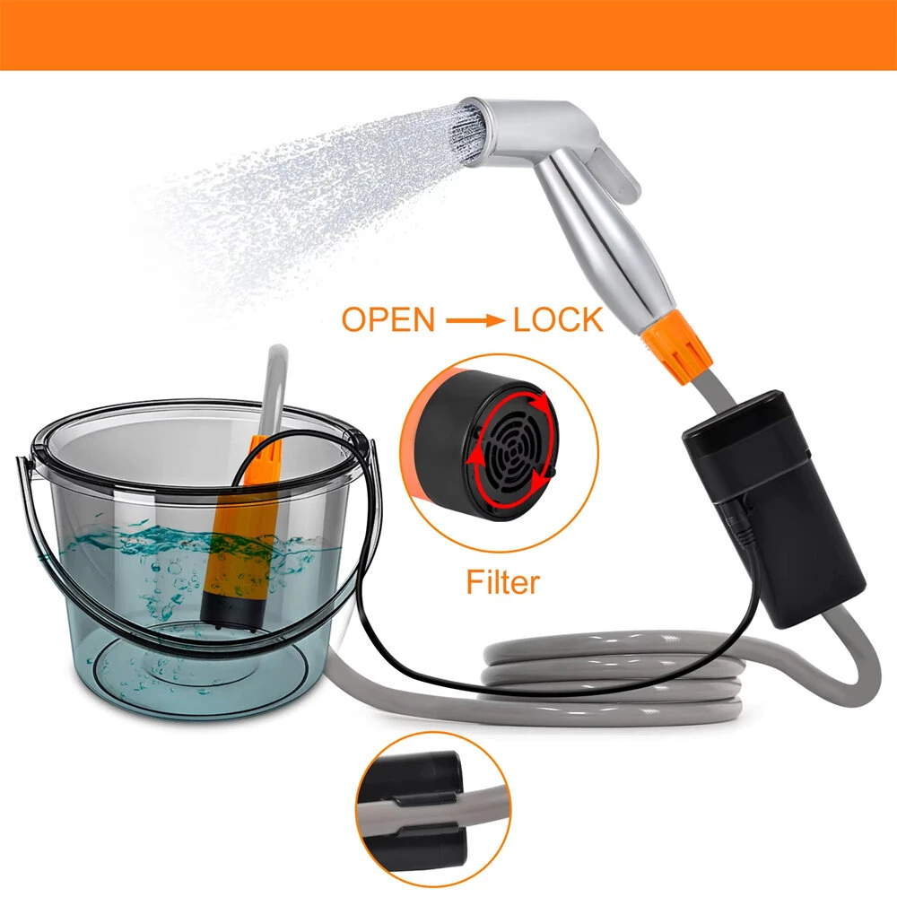 (image for) IPRee Car Washer Car Washing Portable Electric Shower Rechargeable Bathing Pump For Outdoor Sport Travel Camping Shower
